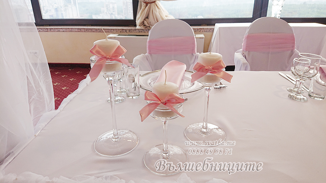 Svatbena decoracia Park hotel Moskva rozovo (12) Сватбена украса в парк хотел Москва в розово декорация Панорама