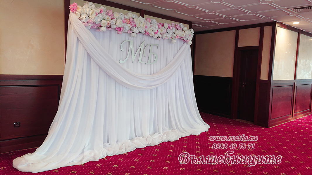 Svatbena decoracia Park hotel Moskva rozovo (19) Сватбена украса в парк хотел Москва в розово декорация Панорама